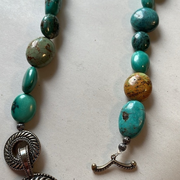 Sincerely Southwest Necklace Turquoise Stone Carolyn Pollack Chunky Sterling - Picture 11 of 12